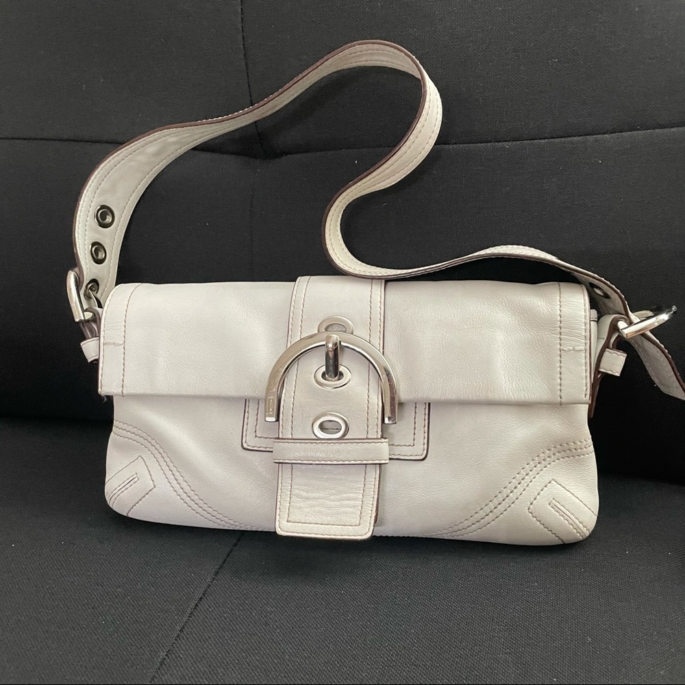 Coach boho buckle white handbag